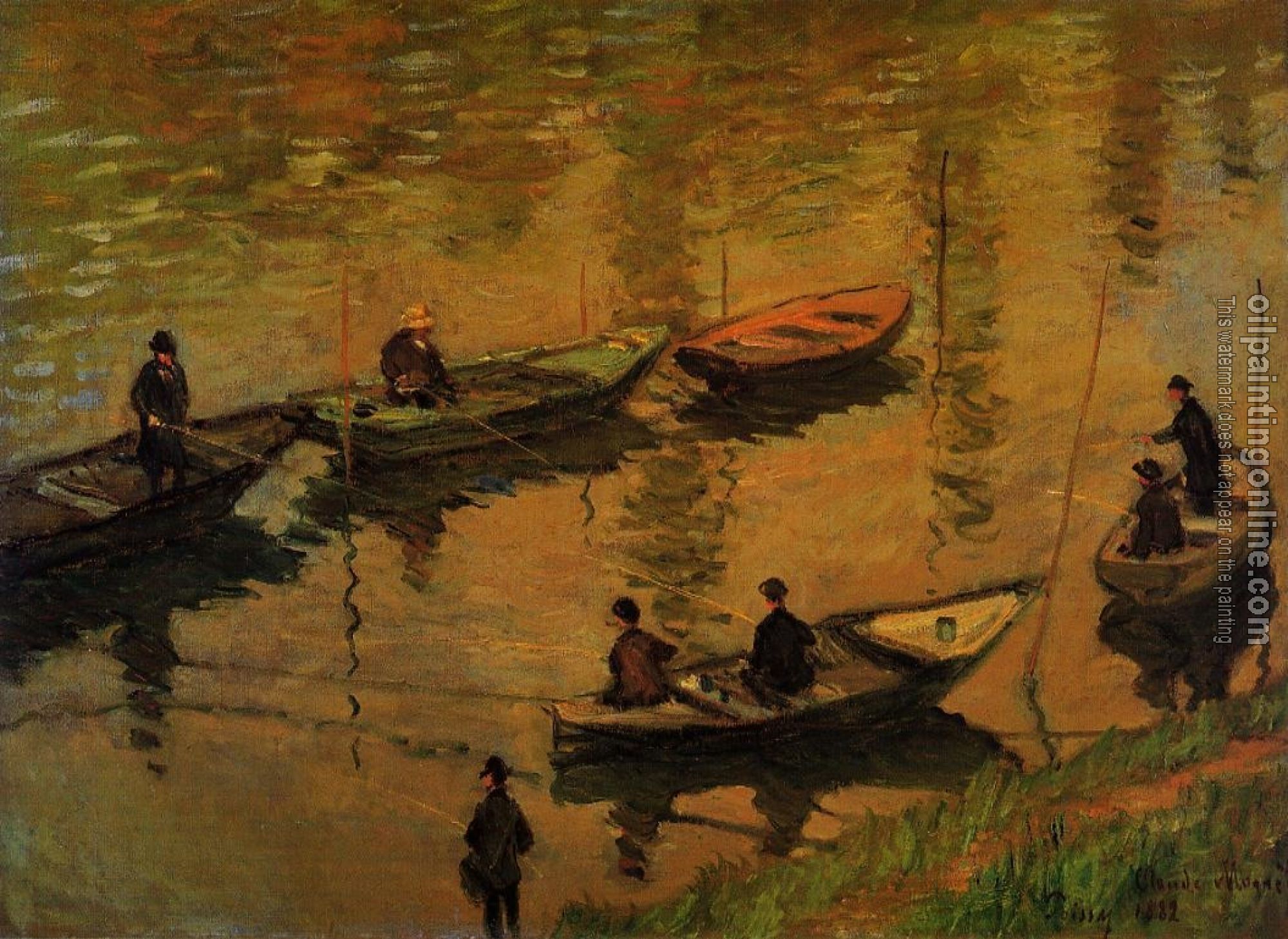 Monet, Claude Oscar - Anglers on the Seine at Poissy